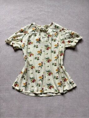 Union Made vintage cream gauzy blouse maiden whimsical ren fairre